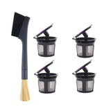 Maxbell 4x Reusable Coffee Filter Coffee Pod Capsules for Office Coffee Machine Home black