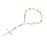 Maxbell Beaded Bracelet Pendant Gift Hanging Cross Communion Wristband Argent