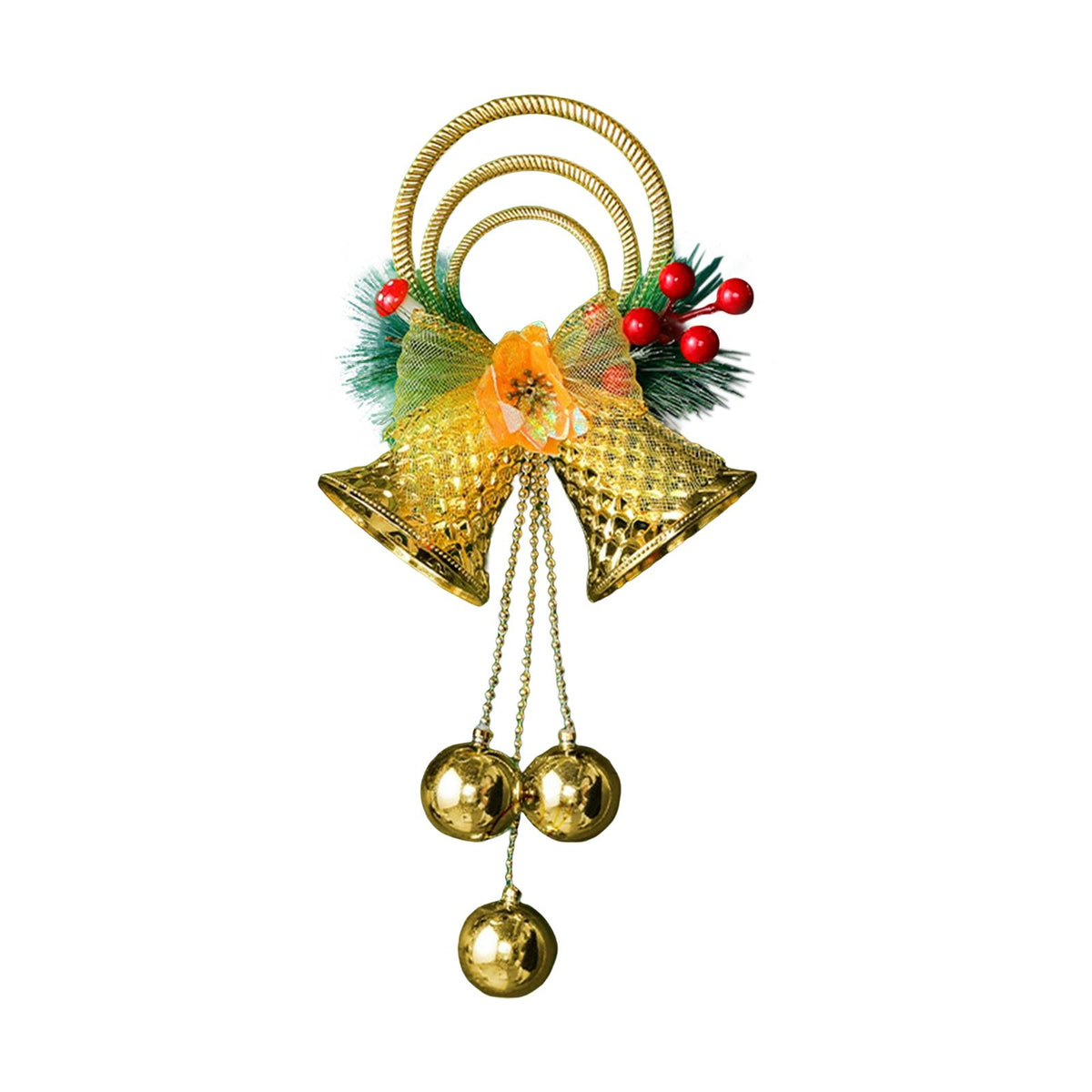 Maxbell Christmas Bell Ornaments Party Supplies Bowknot for Outdoor Indoor Window Style C