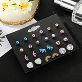 Maxbell 12 Pairs Kids Girls Fashion Stud Earrings Set Jewelry