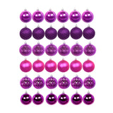 Maxbell 36x Christmas Balls Ornaments Hanging Pendants Decorative Bauble for Wreath Purple Rose Red