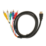 Maxbell HDMI to 5 RCA RGB Audio Stereo AV Component Card Computer Adaptor Cable 1.5m