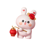 Maxbell Rabbit Statue Resin Bunny Figurine for Shelf Decoration Souvenir Gift StyleG