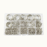 Maxbell Key Chain Rings Kit Jump Rings Keyring with Chain Connector Screw Eye Pins