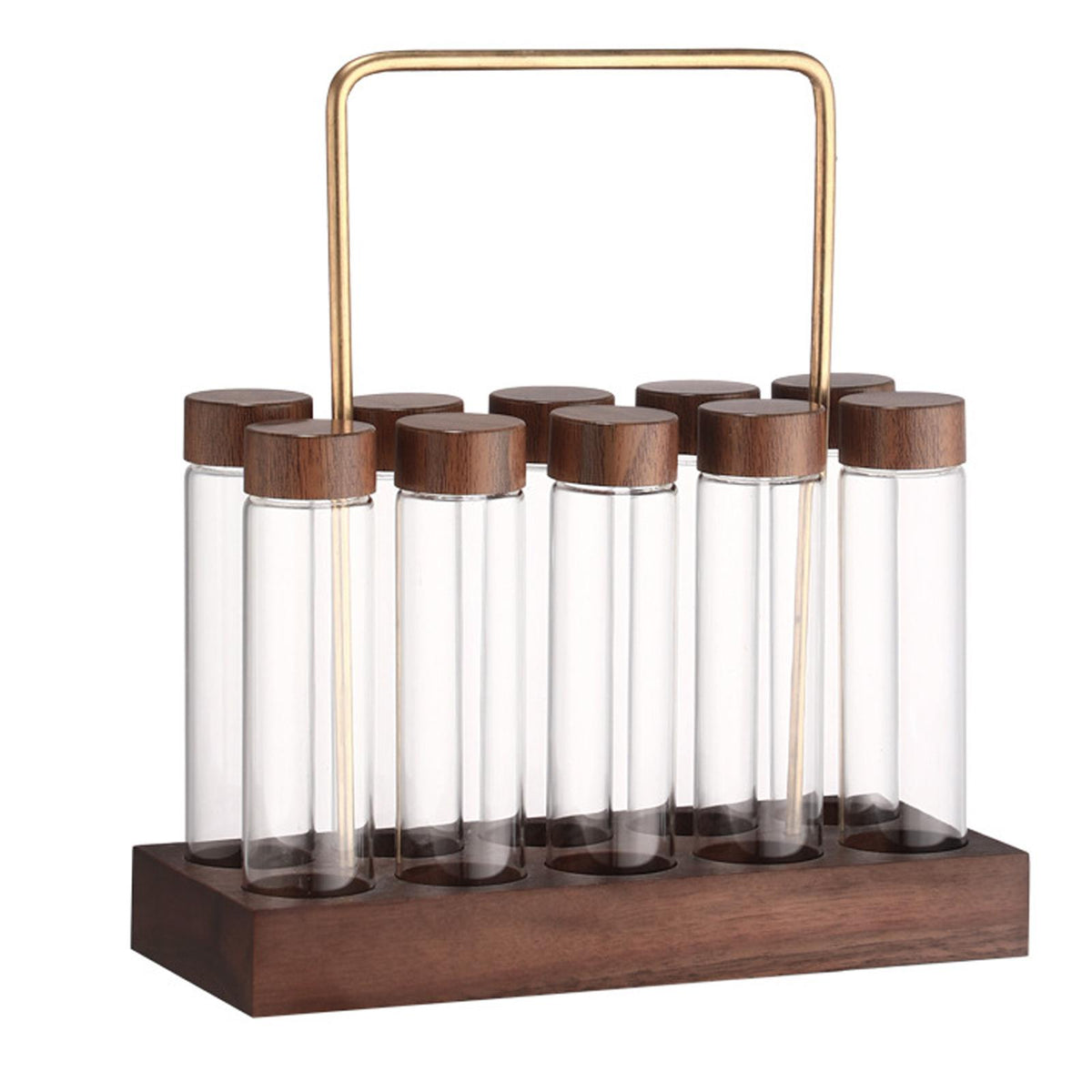 Maxbell 10 Pieces Dosing Glass Vials and Lids Glass Coffee Beans Storage Containers
