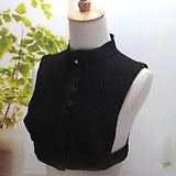 Max Lady Lace Chiffon Fake False Collar Detachable Half Shirt Dicky Collar Black