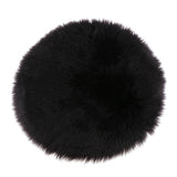 Maxbell Fluffy Faux Fur Seat Cushion Pad Artificial Sheepskin Mat Black 35cm