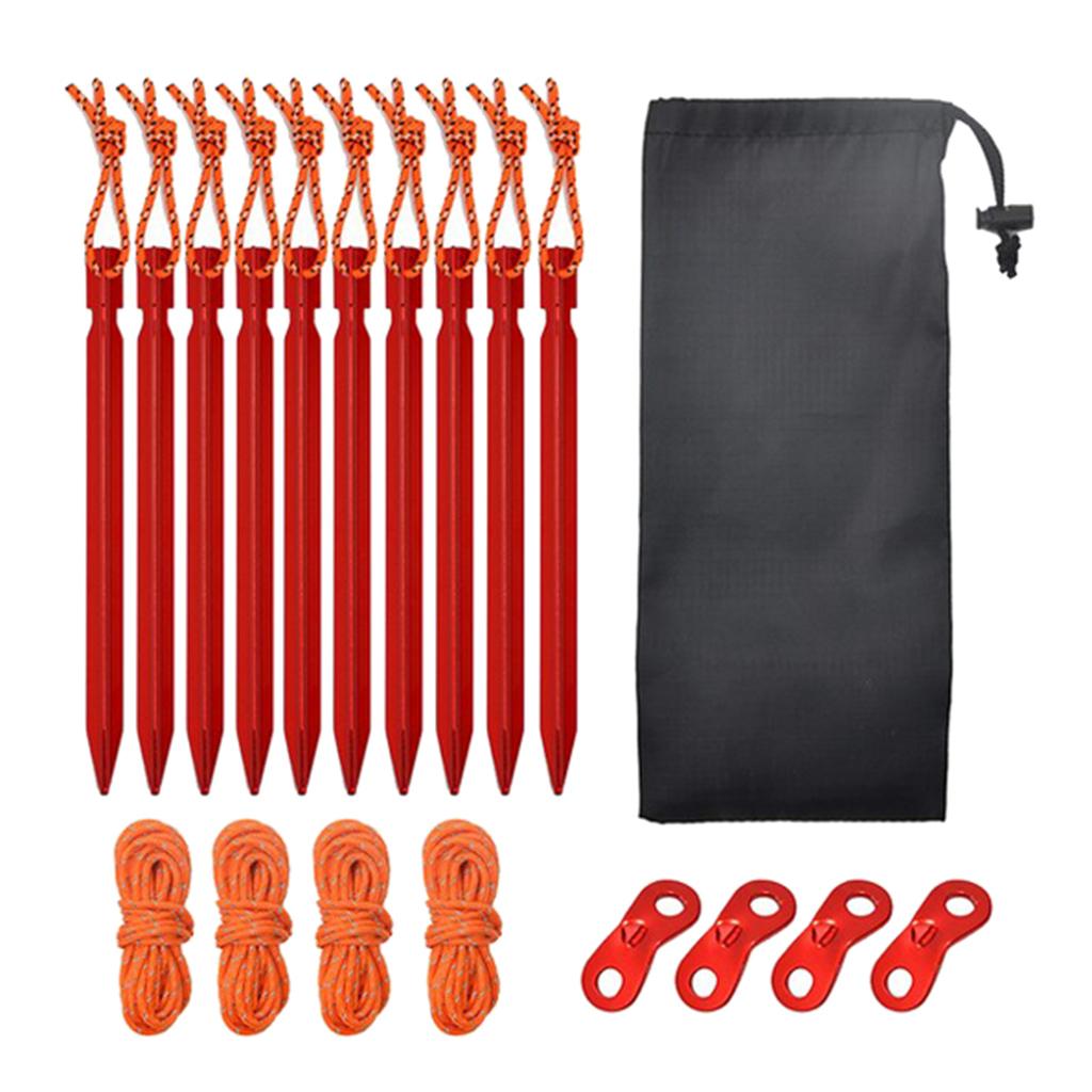 Maxbell 18cm Stakes Camping Tent Canopy Awning Pegs for Camping Hiking Red