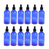 Max 12 Pieces Empty Essential Oils Bottles Aromatherapy with Dropper Cap Blue