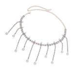 Maxbell Tassel Necklace Choker Rhinestones Embellishment for Festival Birthday