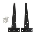 Maxbell 1 Pair Heavy Duty T Hinge Cabinet Shed Door Gate Tee Hinge Black 8inch