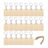 Maxbell Wood Key Chain Set Keychain Key Rings Bag DIY Pendant Hanging Crafts 6cmx4cm