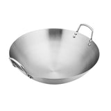 Maxbell Steel Saute Pan Double Handle Utensils Portable Thickened for Household BBQ 26cm