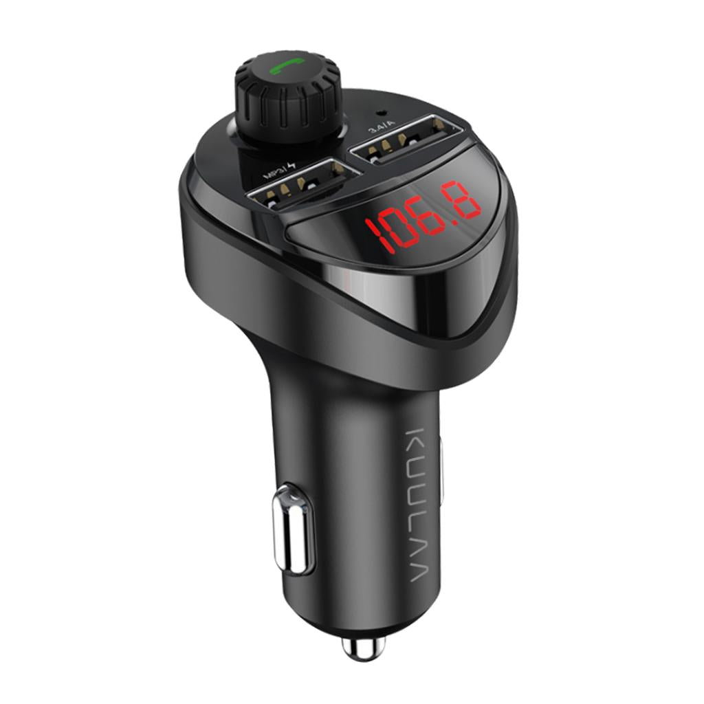 Maxbell Bluetooth Car Kit MP3 FM Transmitter Music Dual USB Phone Charger Black
