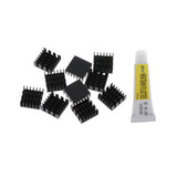 Max 10 Aluminum Radiators Heat Sinks 14x14x6mm + 5g Thermal Conductive Glue