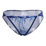 Maxbell Women Lace Mesh Flower Embroidered Underwear Low Rise Briefs Sexy Lingerie Sapphire