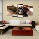 Max Modern 5 Panels Paintings on Canvas Wall Art Landscape Pet Cat