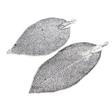 Maxbell Electroplated Copper Natural Filigree Leaf Charms DIY Crafts Metallic Black