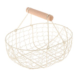 Maxbell Geometric Fruit Basket Serving Tray Rustic Metal for Office Festival Holiday Beige L