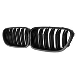 Maxbell Dual Front Grille Cover Insert Grill Trim for BMW 5 Series F10 Matte Black