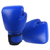 Maxbell Kick Boxing Gloves PU Leather Boxing Training Gloves Punching Bag Mitts Blue Adult