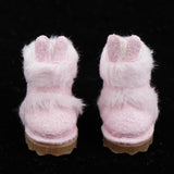 Max 1 Pair Of Long Rabbit Ears Boots Doll Plush Boots For OB11 Medium Doll pink