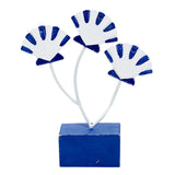 Max Mediterranean Style Wood Fish Scallop Household Ornament Dark Blue Shell