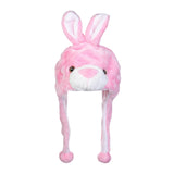 Maxbell Cute Plush Animal Hat Headgear Winter Warm Halloween Stuffed Toy Beanie Pink Rabbit