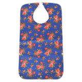 Maxbell Mealtime Waterproof PVC Printing Cotton Adjustable Bib Crumb Adults Blue