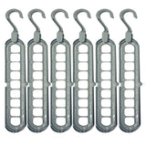 Maxbell 6pc Wardrobe Space Saver Clothes Closet Storage Hanger Organizer Light Blue