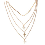 Maxbell Fashion Long Layered Necklaces Cross Pendant for Women daily Wear