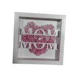 Maxbell Personalized Mom Flower Shadow Box for Living Room Festivals Holidays Pink