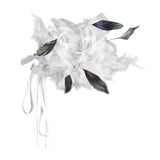 Maxbell Feather Brooch Hairband Decoration Dress Accessories for Party Wedding White Flower