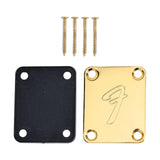 Maxbell Guitar Neck Plate & Backplate Iron Neckplate with Screws for Electric Guitar Aureate