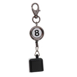 Max Billiards Snooker Pool Cue Chalk Retractable Holder with Number 8 Keychain