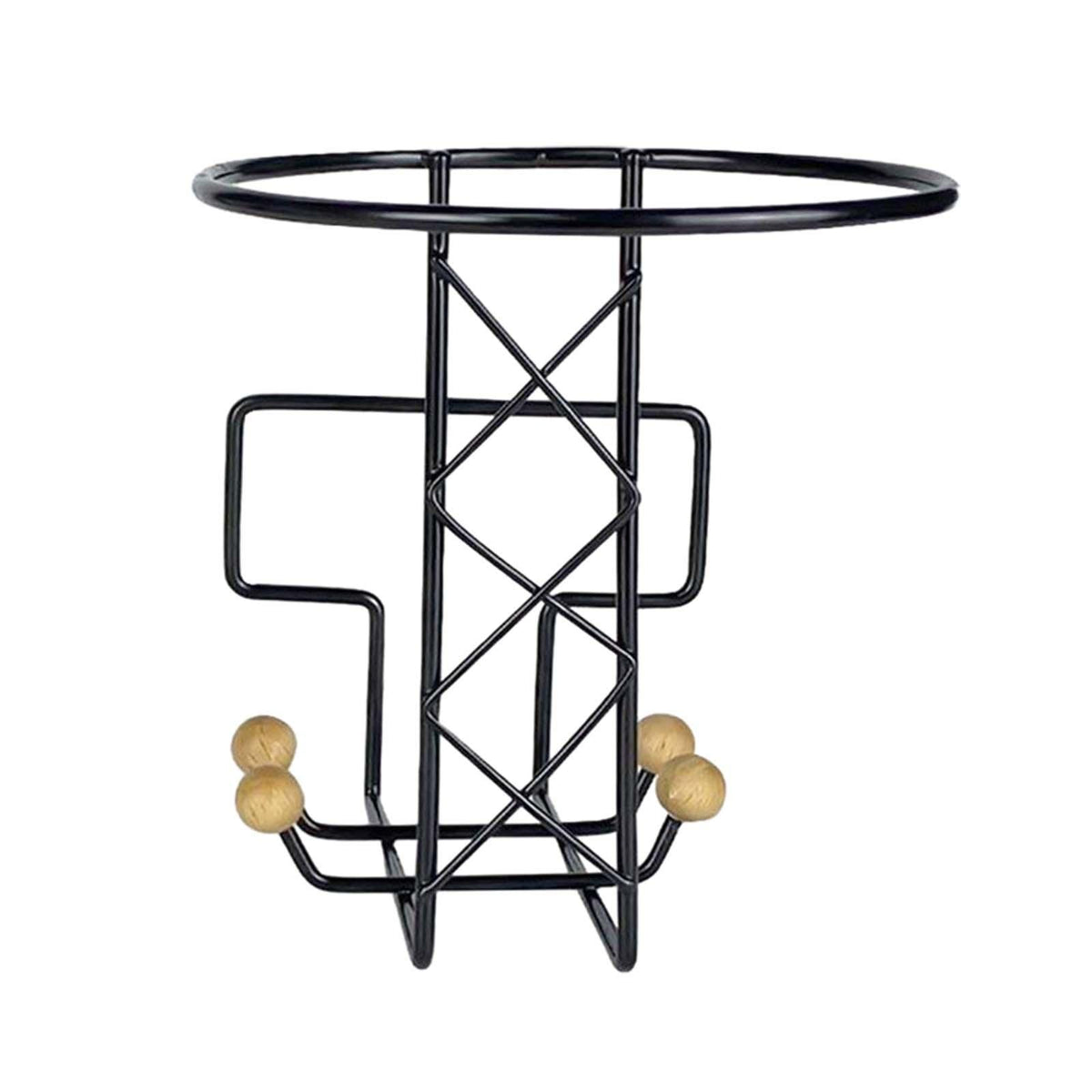 Maxbell Wall Mount Helmet Hanger Iron with 4 Hooks for Football Hats Volleyball Black