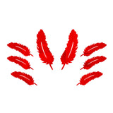 Max Feather Pattern Wall Art Stickers Mirror Decal Indoor Home Decoration Red