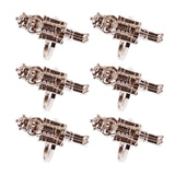 Maxbell Set of 6 Napkin Rings Nutcracker Unique for Hotel Baby Shower Restaurant Silver