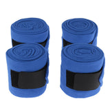 Maxbell 4pcs Soft Fleece Equestrian Leg Wraps Bandage for Horse Riding Racing Blue