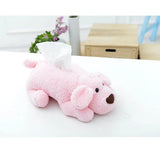 Maxbell Plush Puppy Dog Tissue Box Cover Car Holder Organizer Home Decor Pink