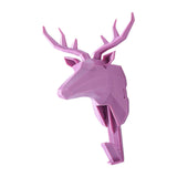Maxbell Wall Mounted Animal Heads Hook Clothes Towel Hook for Purse Coat Living Room Pink Deer