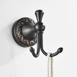 Maxbell Vintage Black Chrome Brass Double Robe Hook Towel Hooks Holder hardware