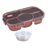 Maxbell Portable Lunch Box Bento Box Multifunctional for Hiking Camping Red With Bowl