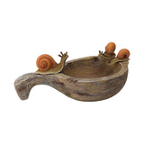 Maxbell Flower Pot Resin Statue Modern Bonsai Ornament for Yard Lawn Windowsill Snail Water Scoop