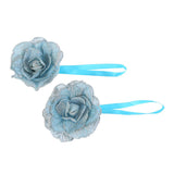Maxbell 2x Plastic Flower Curtain Tiebacks Holdback Magnetic Bulckle Blue