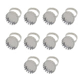 Max 10x Copper Crowns Adjustable Ring Base Blanks for Oval Cabochon White Gold