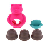 Maxbell 1 Pc Pet Dogs Puppies Chewing Little Bear Toy with Silicone Biscuits Red