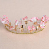 Max Bridal Silk Flower Crown Hairband Headband Tiaras Wedding Prom Decor Pink