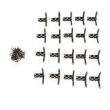 Maxbell 20pcs 90 Degree Support Spring Hinge Door Hinges for Jewelry Wine Box Bronze