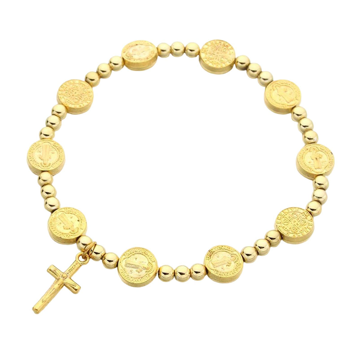 Maxbell Aureate Bangle Bracelet Cross Pendants Gift for Prayer Baptism Christening